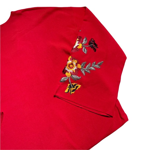 I.N.C. International Concepts Red Femme Long Sleeve Blouse - Picture 5 of 9